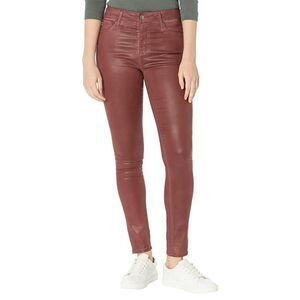 AG Adriano Goldschmied Farrah Skinny High-Rise Coated Red Pants Size 28